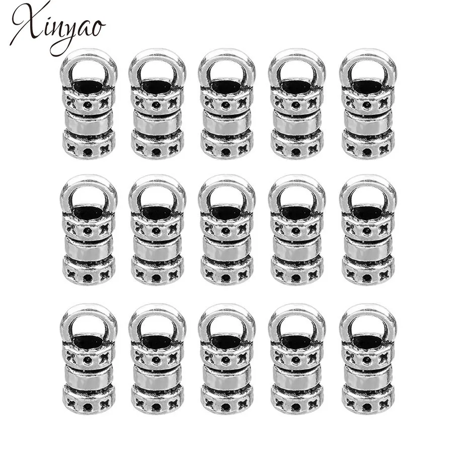 

XINYAO 100 шт./лот, колпачки для кожаных шнуров и ожерелий ручной работы, античные, серебристые, 2 мм