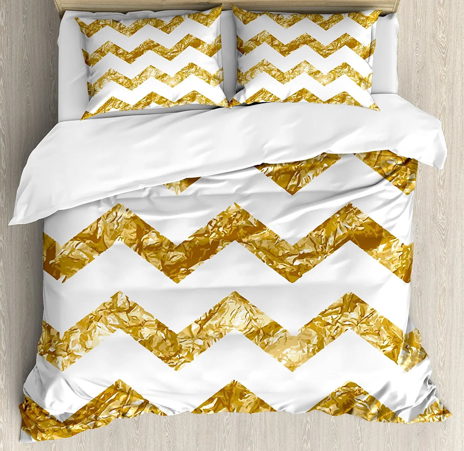 Abstract Duvet Cover Set Horizontal Zigzag Pattern Chevron