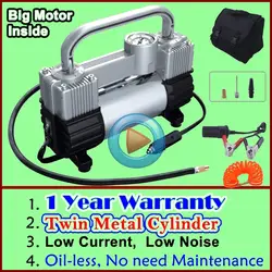 (Для мужчин подарок) гарантия 1 год оптовая низкая Шум шин двойной цилиндр автомобильный компрессор автомобильных шин надувной насос