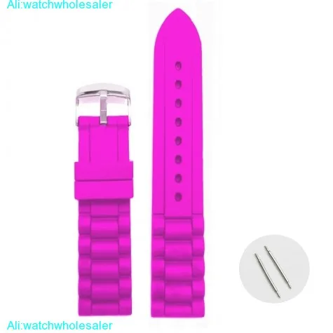 16mm Dark Magenta Silicone Jelly Rubber Ladies Watch Band Straps WB1002J16JB