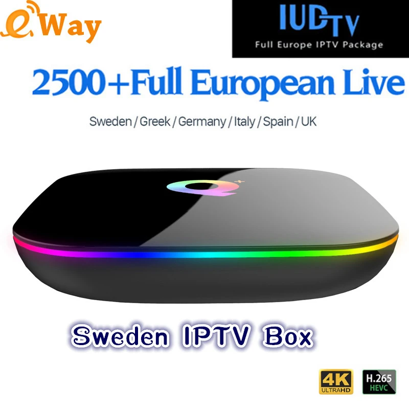 

Q PLUS with 1year IUDTV iptv Months 4G 64G Arabic Spain French German Italy Netherland Sweden Greece channels for Android tv BOX