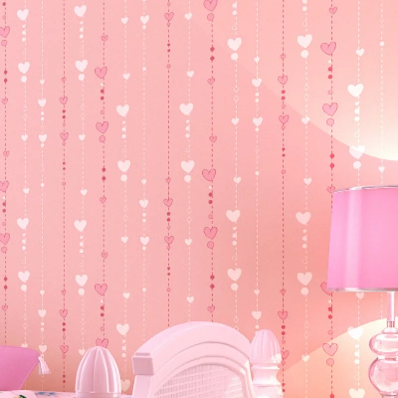 

High Quality Mural Wallpaper Modern heart shape striped Wall Paper Decor Kids Room papel de parede tapete bedroom Wallpapers