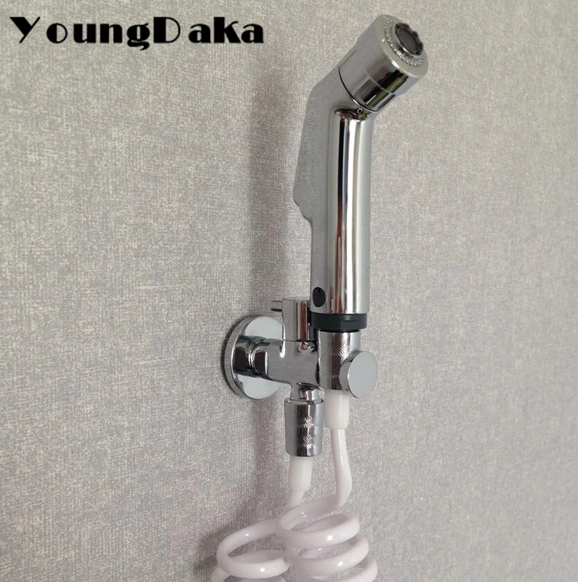 ABS Material Chrome Finish Toilet Bidet Faucet Bathroom Shower Spray