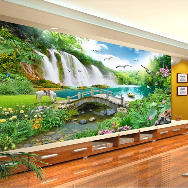 Buy Beibehang Wonderland waterfall water wealth scenery landscape Xanadu living