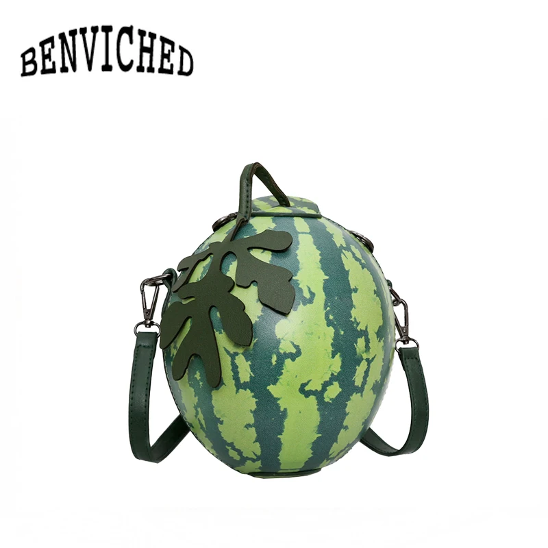 BENVICHED 2021 новый тренд женская сумка мессенджер из натуральной кожи с Сумка арбуз