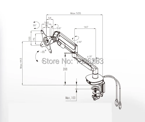 Loctek Q7  ǰ ȭƮ ũž  ,  Ȧ Ʈ , Ǯ  ÷ ĵ, USB Ʈ 2  , 10 ġ-30 ġ