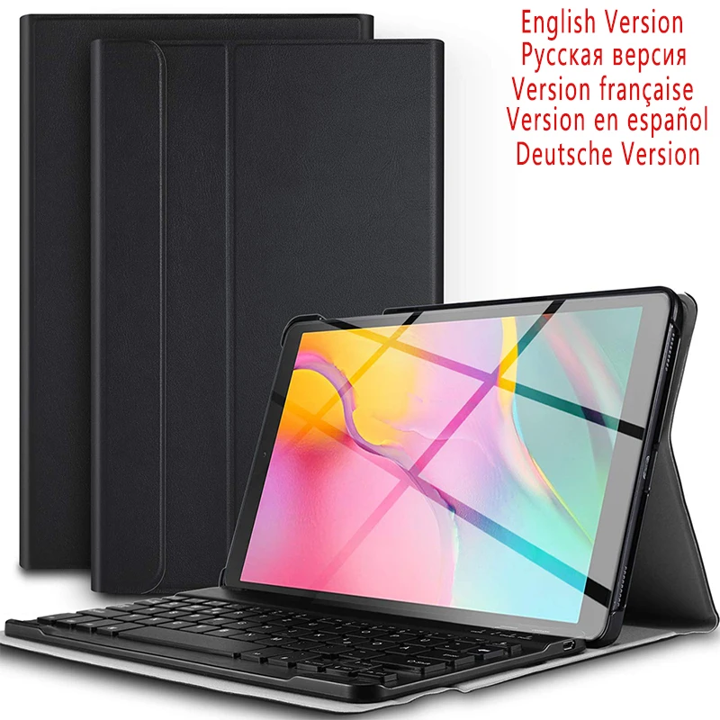 

10.1 Inch Tablet Bluetooth Backlit Keyboard For Samsung Galaxy Tab A 10.1 2019 SM-T510 SM-T515 With Leather Case