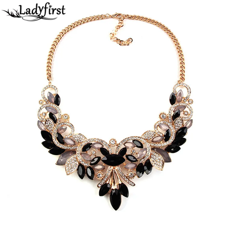 New Arrival Spring Colorful Crystal Women Brand Maxi Statement font b Necklaces b font font b