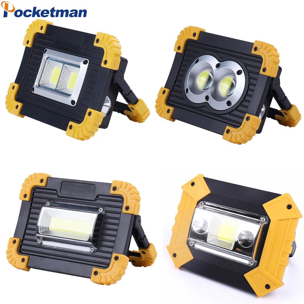 

100W Led Portable Spotlight Work Light USB Rechargeable Flashlight 2*18650 Or 3*AA Battery For Hunting Camping Led Latern