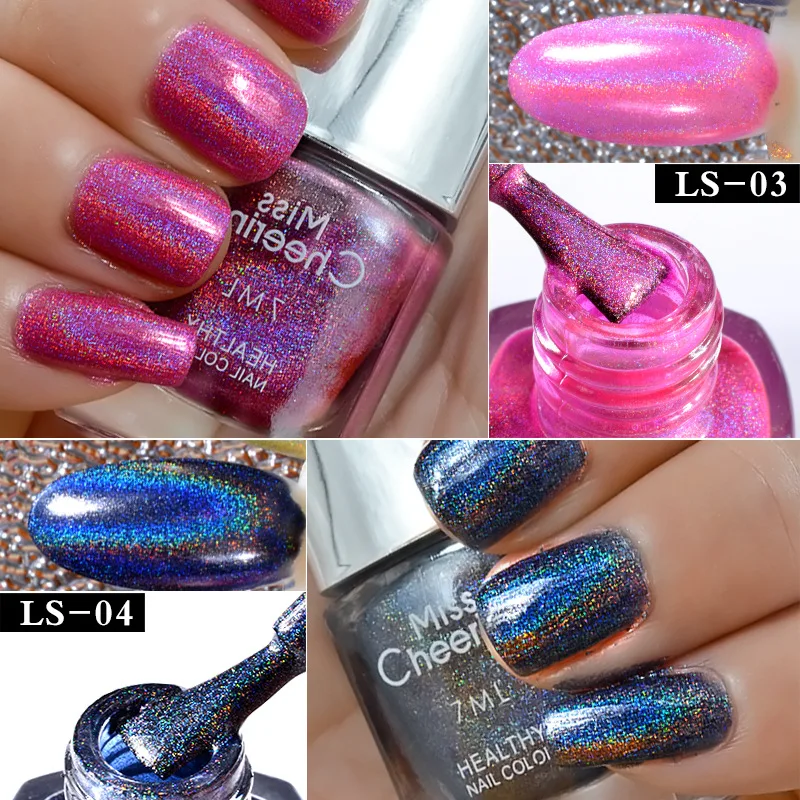 Misscheering 7ml Laser Nail Polish Art Holographic Glitter Misscheering 7ml Laser Nail Polish Art Holographic Glitter Diamond Environmental Colorful Magic Varnish Hologram In From Beauty Health On