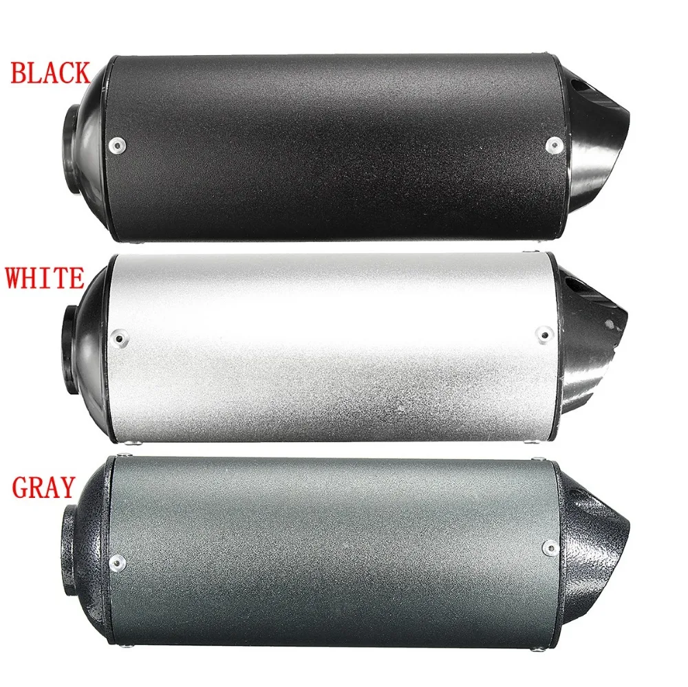 38mm White Black Gray font b Motorcycle b font font b Exhaust b font Muffler Tip