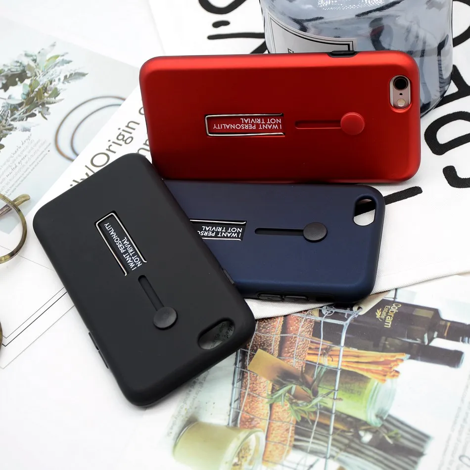 

Case For iPhone 5s 5 Case Silicone Loop Strap Cover For iPhone SE Dual Layer Hybrid Shockproof Phone Cases Slim Metal Kickstand
