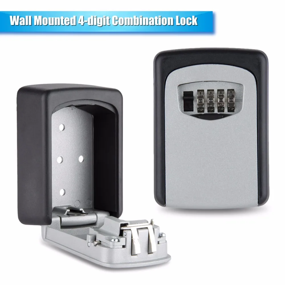 

2018 Digital Wall Mount Key Storage Box Combination Lock Zinc Alloy With Fixing Screws 5 Keys Security Organizer Boxes