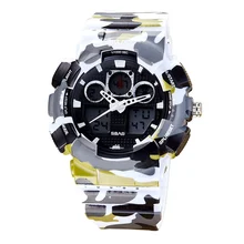 Для мужчин спортивные цифровые часы светодиодный Военная Униформа студенческие часы для мальчиков и девочек Многофункциональный Наручные часы