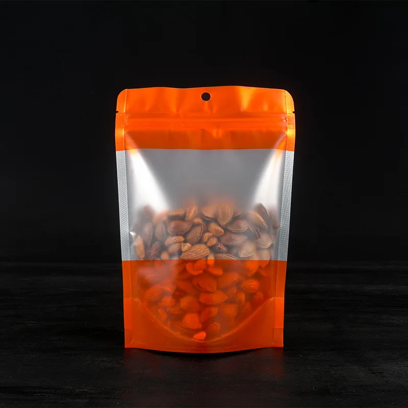 15x21 см(6x8in), 50 шт в наборе, оранжевый термосвариваемые Еда хранения замка застежка-молнии сумка Алюминий Фольга Myaler стоьте вверх пакеты с застежкой Zip-Lock окна