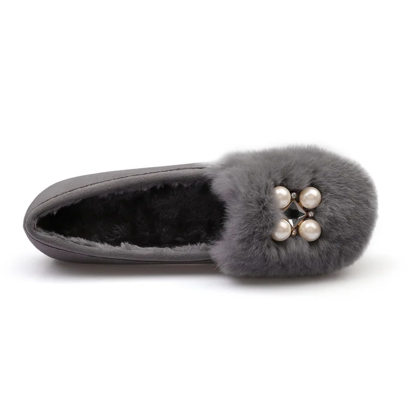 Chaud Fourrure gyay 02 Khaki khaki Espadrilles Fond black 01 02 01 Chaussures Doux Snurulanladies black Cheveux E188 Mocassins 01 Appartements 02 gray D'hiver Femmes De Lapin UctYgq