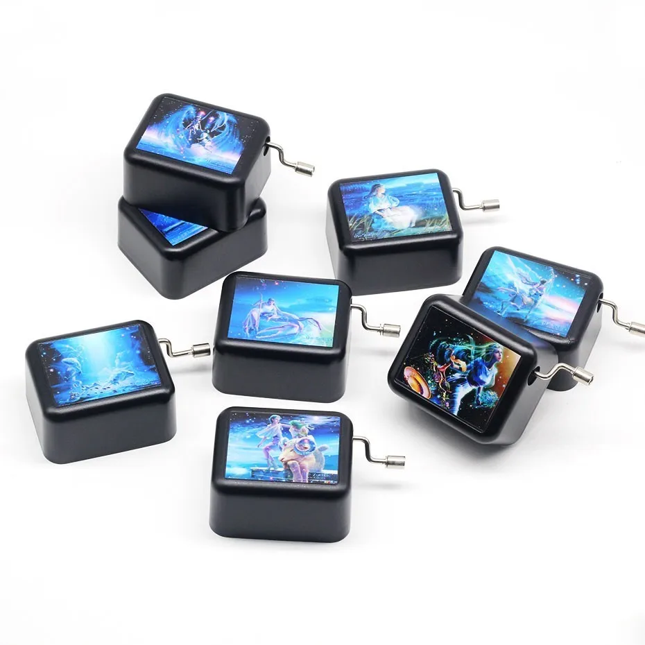 

Hand-operated 18-note City Of Sky Music Theme Star 12 Constellation Wooden Music Box 2019 Special Birthday Gift Christmas Gift