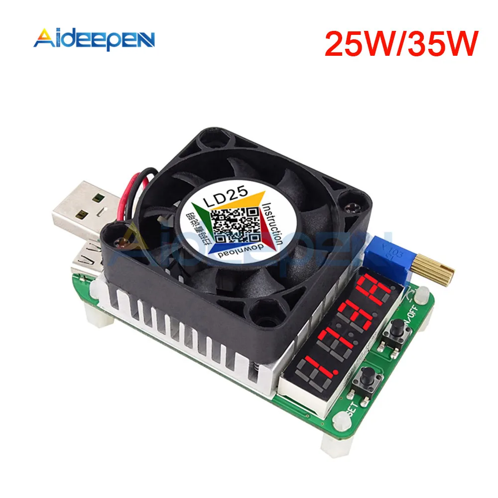 

LD25 LD35 USB Intelligent Trigger Electronic Load Tester QC2.0 QC3.0 Micro USB Interface Digital Tube LED Display 25W 35W 4A 5A