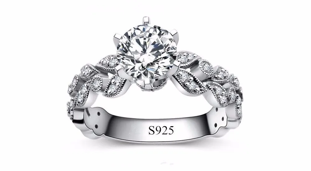 Hot sale fashion jewelry 925 stealing silver Wedding engagement rings for women White Gold plated AAA Zircon cz Diamond Jewelry luxury bague DD097 (2)