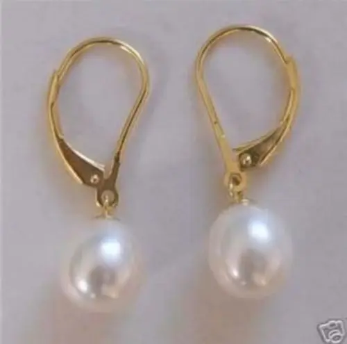 

FREE SHIPPING HOT sell new Style >>>> Beautiful!10mm White South Sea Shell Pearl Earring AAA