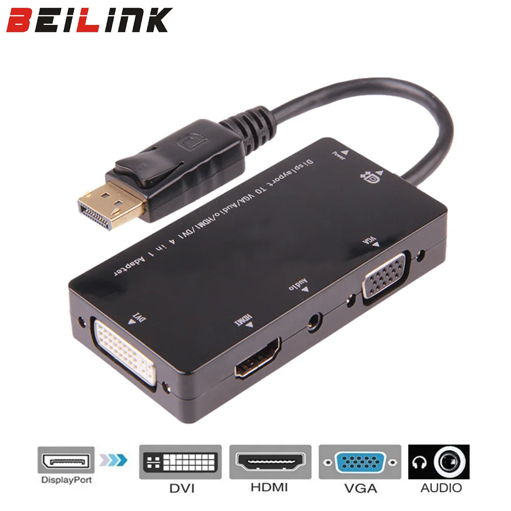 Buy Multi function Displayport DP Male To DVI HDMI VGA Audio Female Adapter