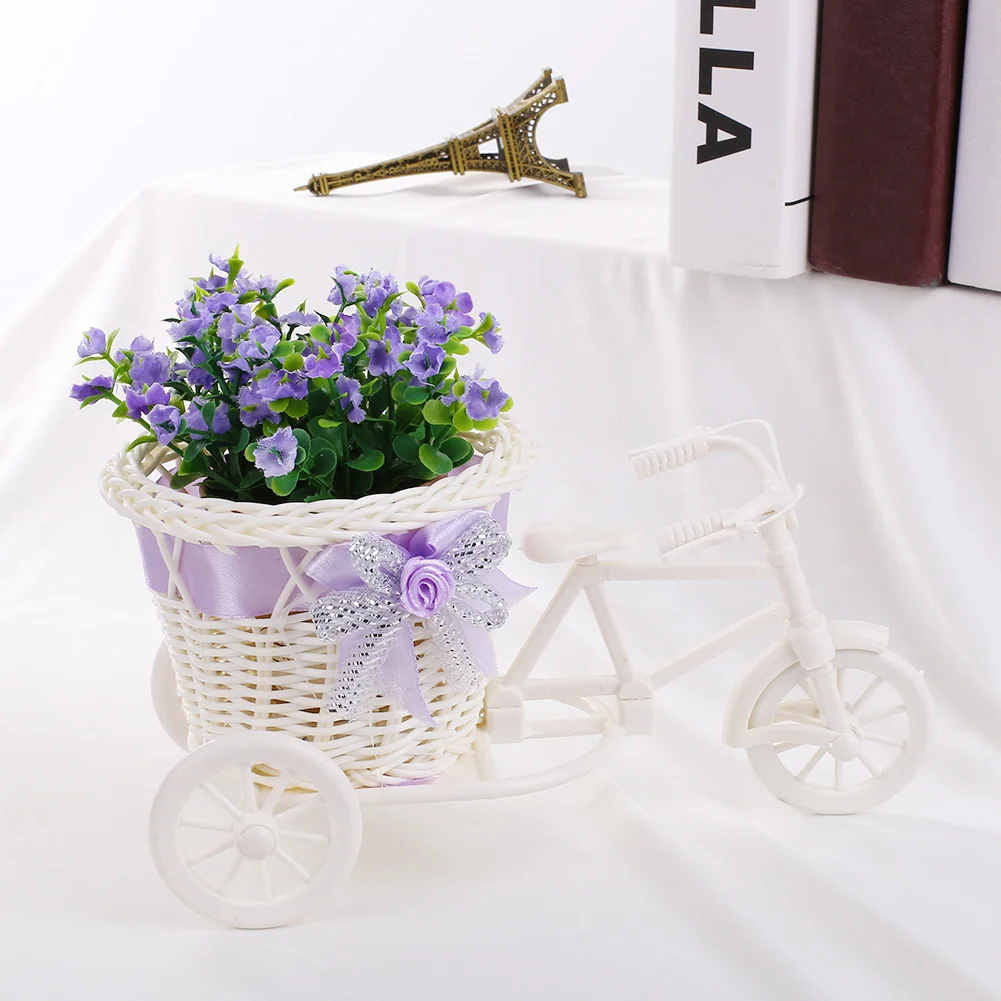 Современный ротанговый трехколесный велосипед корзина сад Свадебная вечеринка офис стол ваза для хранения украшение дома Спальня ваза цветочный декор инструмент