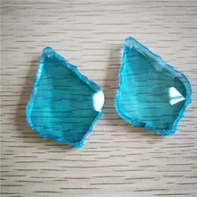 Кленовый лист Небесно-Голубой 5 шт. люстра Стекло лампы Призмы Запчасти Suncatcher Подвески Колье Подвеска для Для женщин изделия 50 мм