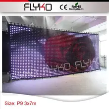 Горячая стадии использования 3x7 м p9 GIF дисплей светодиодный экран