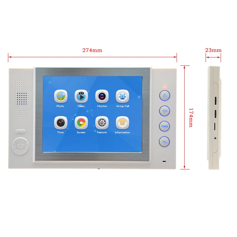

JEX 8 inch video intercom door phone system Only Monitor indoor Unit + Power Adapter FREE SHIPPING 801W