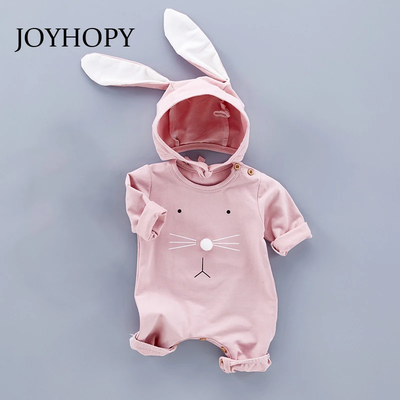 

JOYHOPY 2018 baby Boys clothes Set Cute Rabbit Newborn Infant Baby Girls Romper+Hat 2pcs Outfits Set Clothes