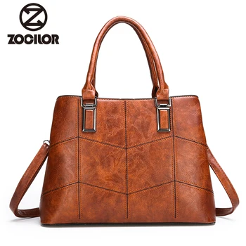 

2018 Fashion Stitching Women Bags Vintage Shoulder Bags Women Handbags Designer high quality PU Leather Ladies Hand Bags Sac