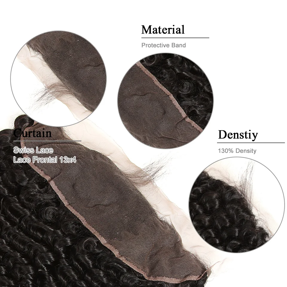 Черные жемчужные предварительно цветные Бразильские глубокие волнистые пучки с фронтальным не Реми человеческие волосы 3 пучка с 13x4 кружева закрытие