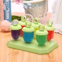 1 шт. 6 ячеек форма для мороженого PP пластиковое Мороженое Поп форма для мороженого леденец форма лоток сковорода инструмент ПФ 003