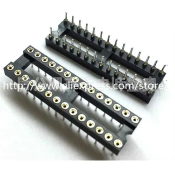 

5pcs 0.100" 2.54mm Pitch IC socket Narrow 28 Position 2x14 Pin machine Pin Row spacing 7.62mm plate DIP Through hole solder
