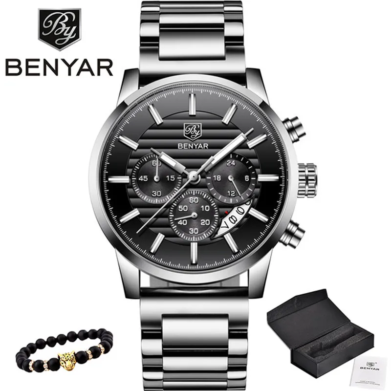 

2020 BENYAR Top Brand Luxury Men's Watches Casual Fashion Chronograph Sports Military Quartz Wrist Watch Clock Relogio Masculino
