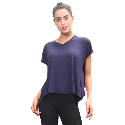 

2019 Summer fashion new v-neck short-sleeved t-shirts female loose version modal V sexy dress backless T-shirt S-XL