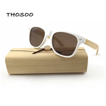 Clásico De Madera Gafas de Sol Hombres Mujeres Marca Diseñador Gafas de Sol de Espejo Gafas de Moda Gafas Gafas de Sol De Bambú THOSOO