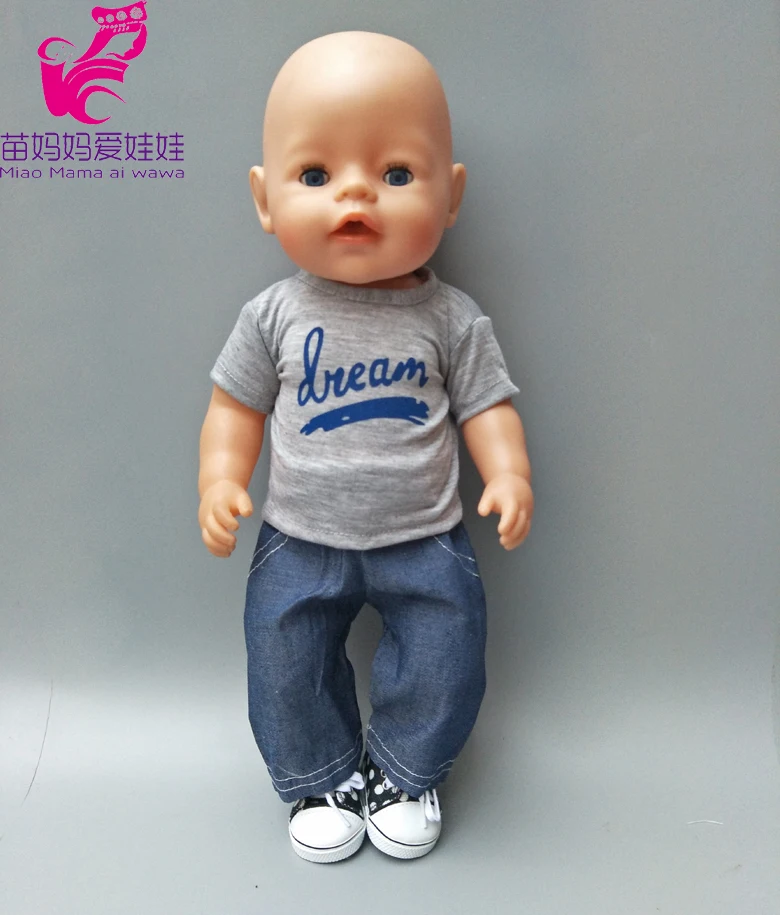 Buy 18 Inch 43cm Baby Boy Doll Clothes Grey Shirt and