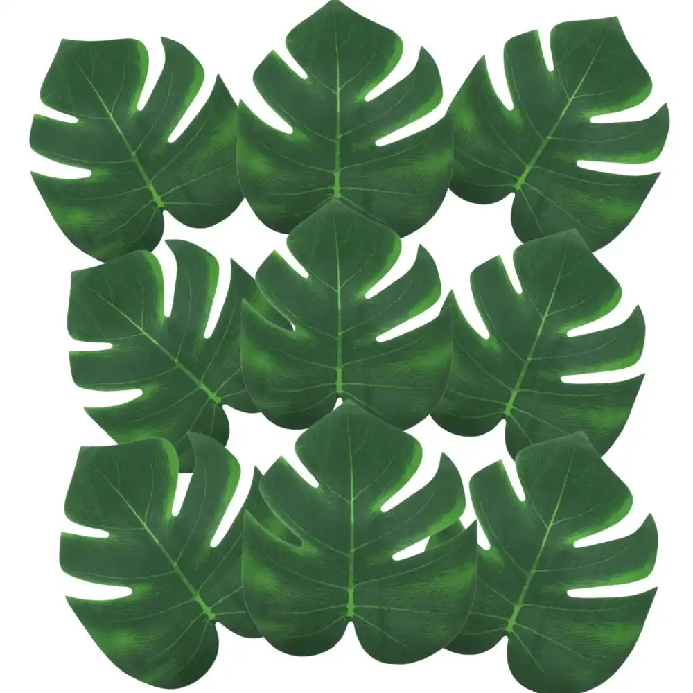 12pcs Tropical Palm Leaves Plant Imitation Leaf Hawaiian Luau