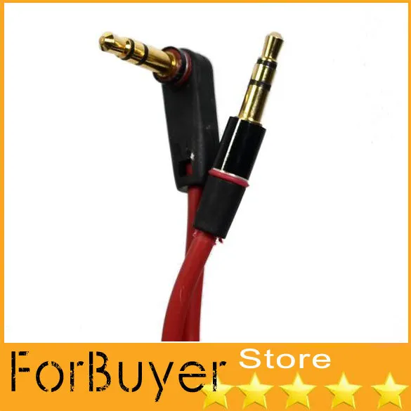 Free Shipping Red 3.5mm Male to L Stereo Audio Replacement Cable For Monster Beat Headset |