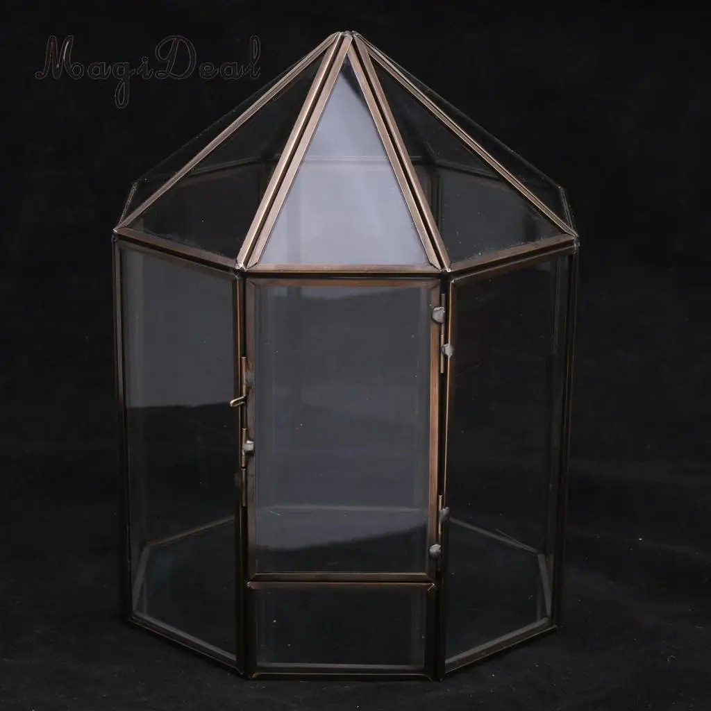 MagiDeal Geometric Terrarium Metal Faceted Succulent Plants Air Planter Anti Brass