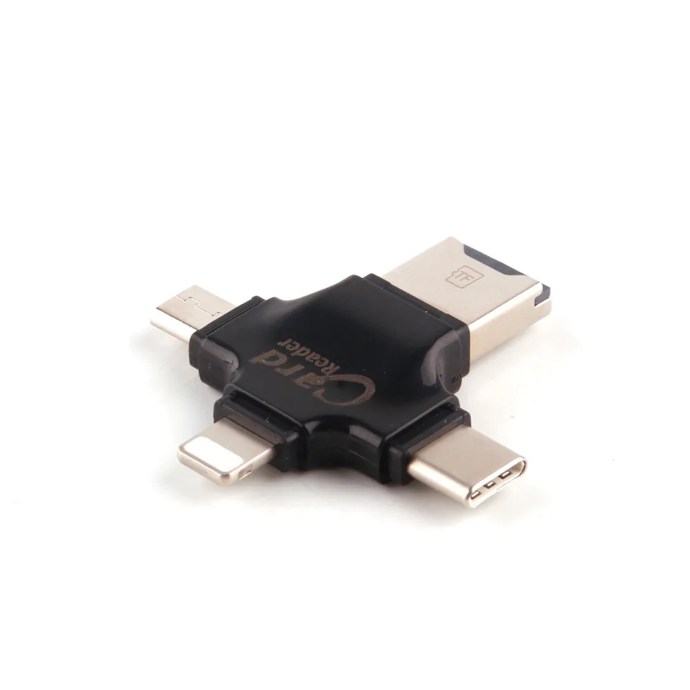 4 в 1 type-c/Lightning/Micro USB, для карты памяти Reader Micro SD кардридер для Andrews/iphone/type-c/компьютера