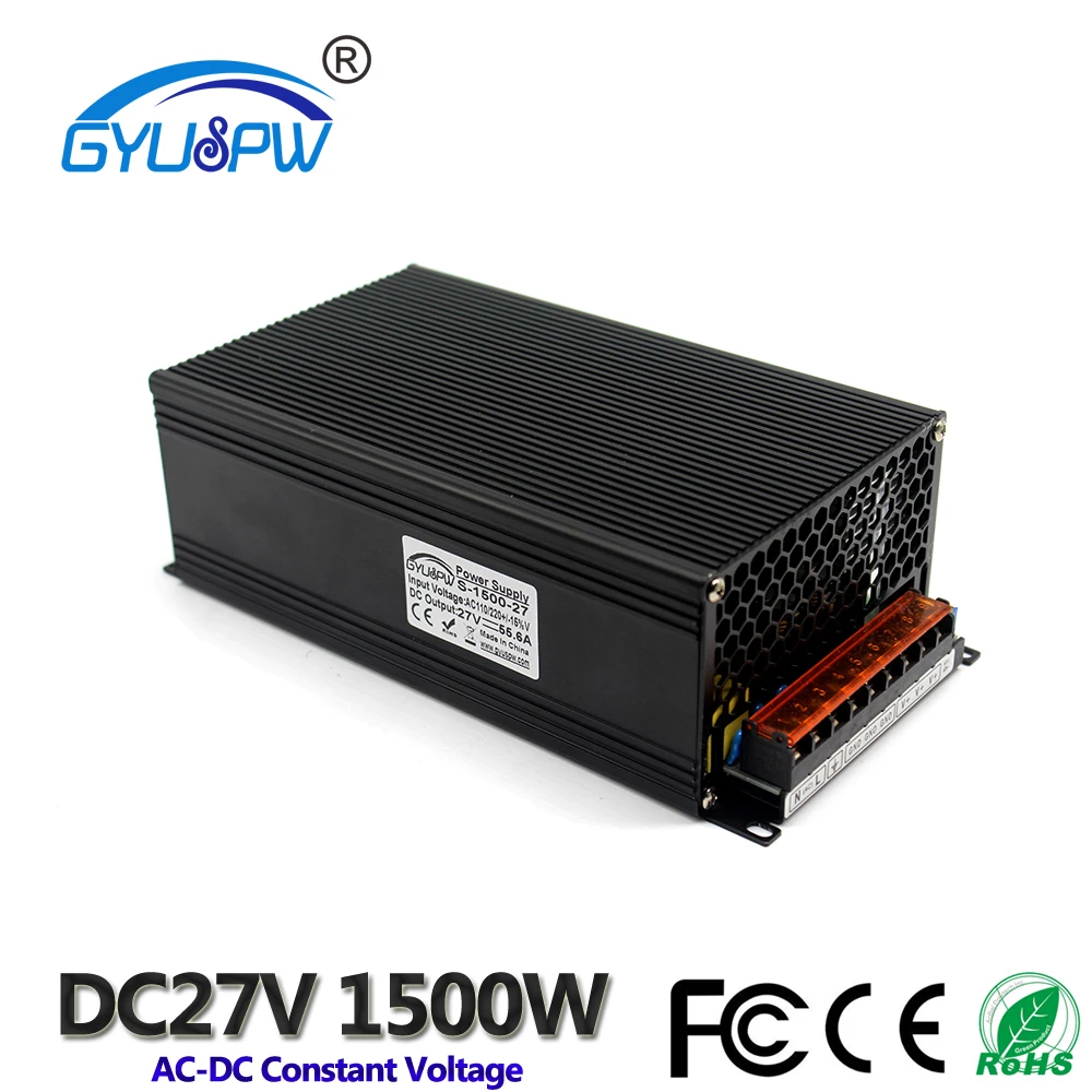 Новая модель ac-dc источник питания 27 в 55.6A 1500 Вт AC DC преобразователь 220 В 110