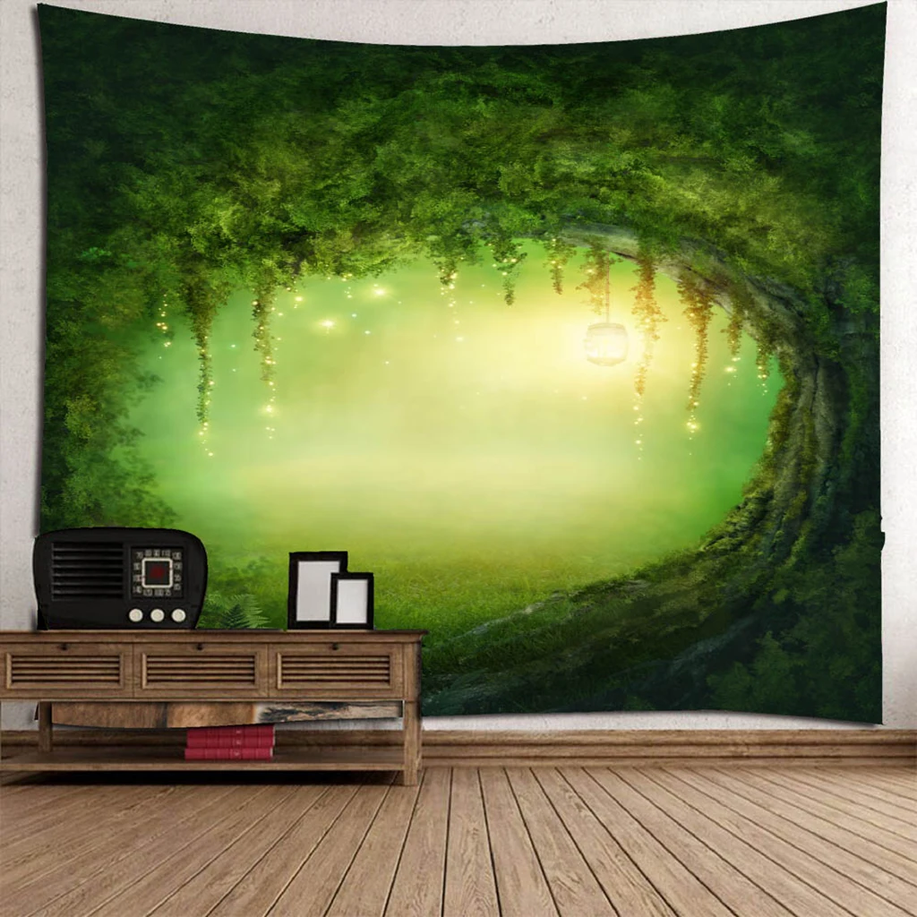Fashion Wall Tapestry Beautiful Pictures Art Mural Hanging Decoration Forest Round Vine Trail Pattern for Living Room Bedroom