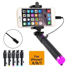 Для iPhone x xs max 7 селфи-палка Проводная для iOS ручная селфи палка для селфи Gopro для iPhone 8 Plus селфи-палки монопод