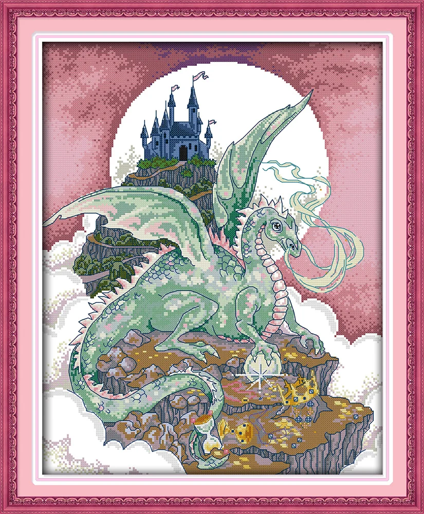 

Dragon cross stitch kit 18ct 14ct 11ct count printed canvas stitching embroidery DIY handmade needlework
