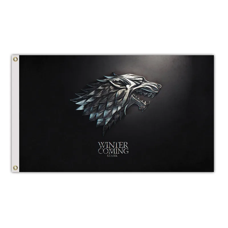 Custom Polyester Nylon Fabric Game Of Thrones House Stark Flag