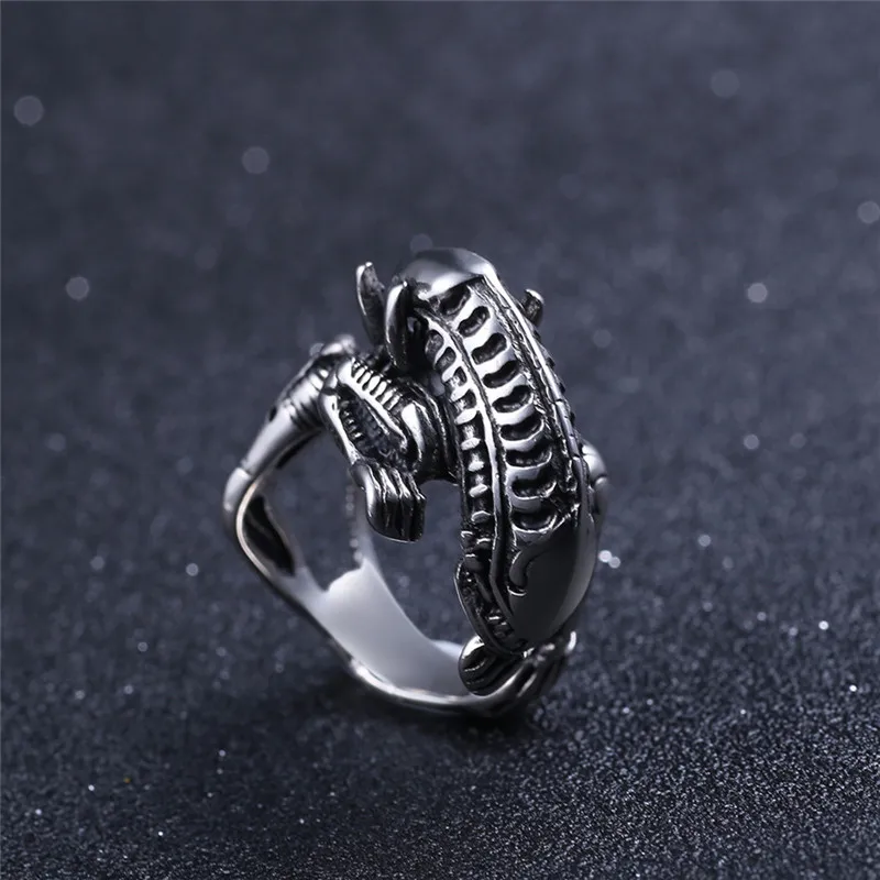 Modyle 2018 New Silver Color Stainless Steel Punk Rock Ring for Men Cool Gift Jewelry