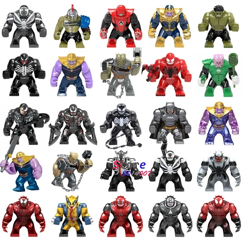 

Single Big Size Marvel Venom Riot Carnage Agony Lasher Toxin Scream Phage Thanos Batman Spider-Man Building Blocks Toys