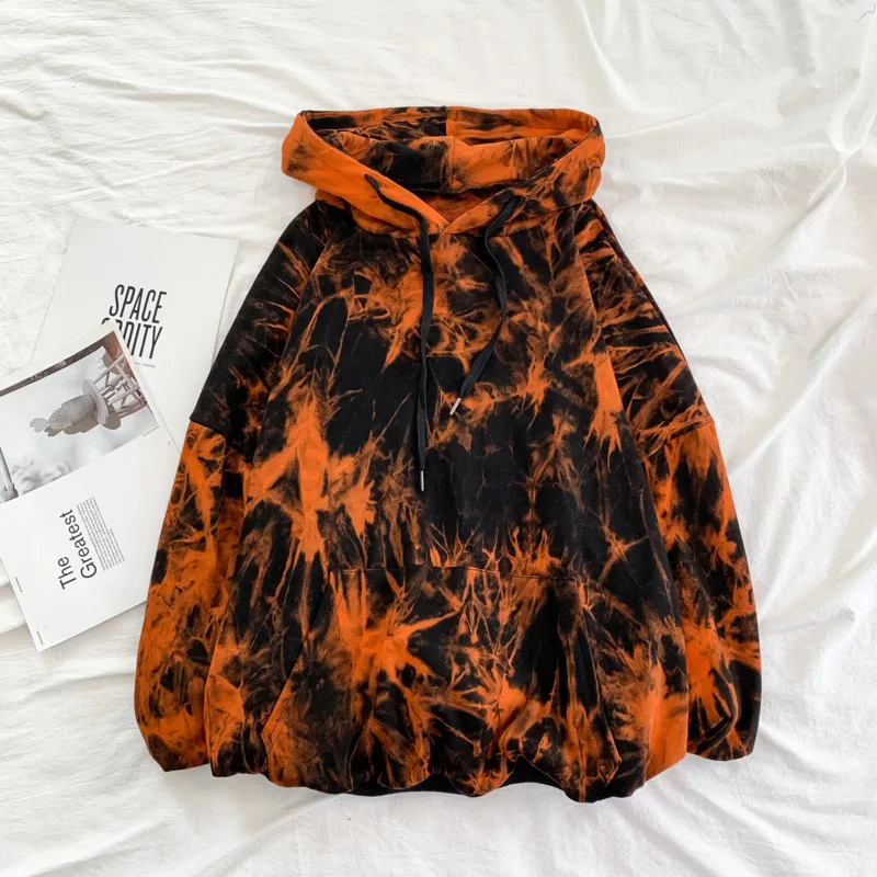 

Spring New Camo Hoodies Men Fashion Tie Dyed Casual Hooded Sweatshirt Man Streetwear Wild Hip Hop Loose Pullover Male Hoodie